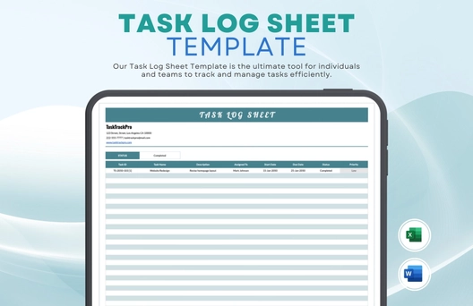 Task Log Sheet Template