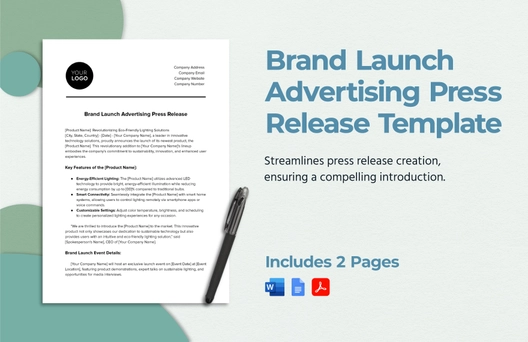 Brand Launch Advertising Press Release Template