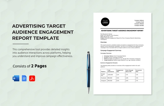 Advertising Target Audience Engagement Report Template