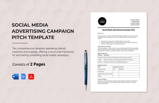 Social Media Advertising Campaign Pitch Template