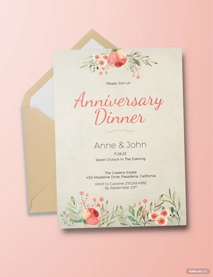 Anniversary Dinner Invitation Template
