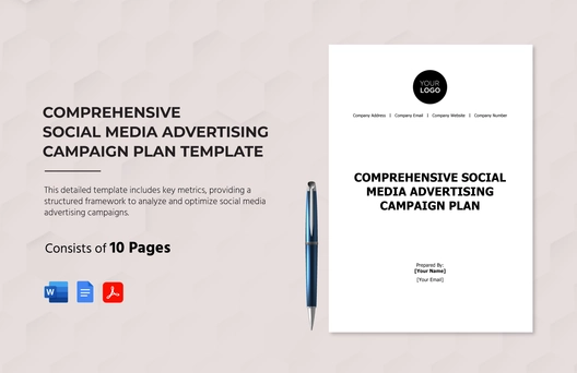 Comprehensive Social Media Advertising Campaign Plan Template