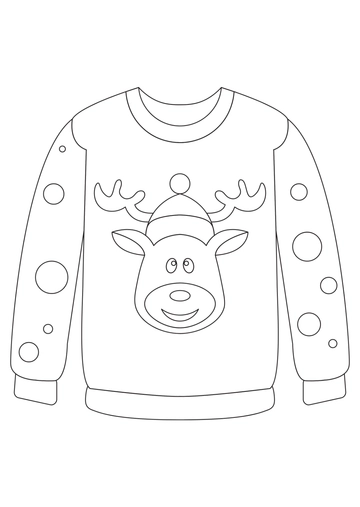 Free Ugly Christmas Sweater Coloring Page Template to Edit Online