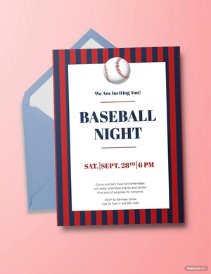 Baseball Party Invitation Template