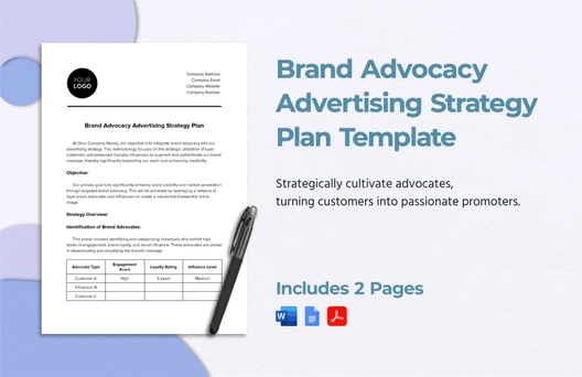 Brand Advocacy Advertising Strategy Plan Template