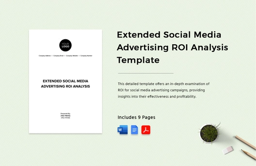 Extended Social Media Advertising ROI Analysis Template
