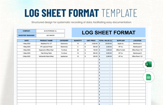 Log Sheet Format Template