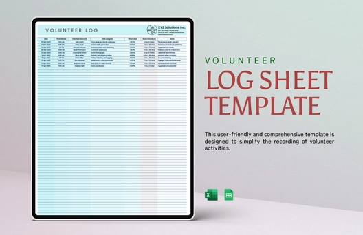 Volunteer Log Sheet Template