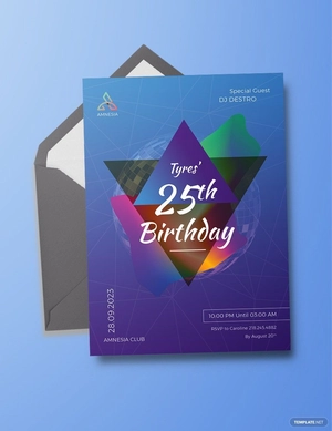 Disco Birthday Party Invitation Template