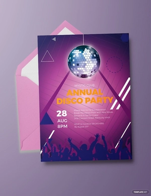 Disco Party Invitation Template