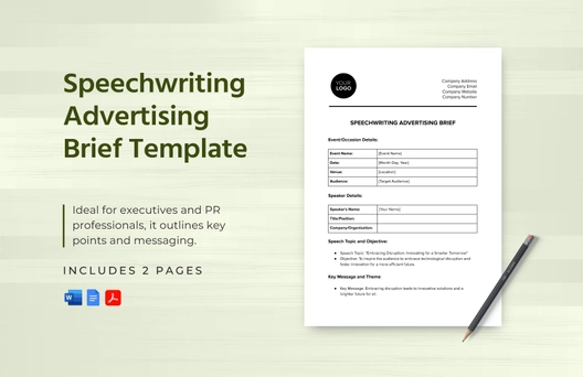 Speechwriting Advertising Brief Template