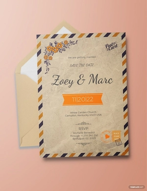 Vintage Postcard Invitation Template