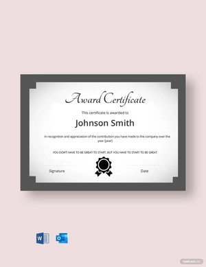 Award Certificate Template