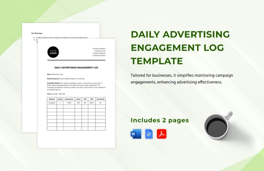 Daily Advertising Engagement Log Template Daily Advertising Engagement Log Template