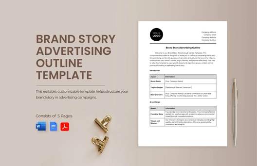 Brand Story Advertising Outline Template