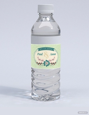 Printable Wedding Water Bottle Label Template