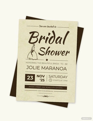 Vintage Bridal Shower Invitation Card Template