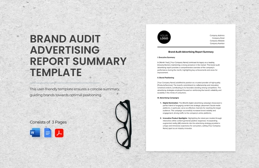 Brand Audit Advertising Report Summary Template