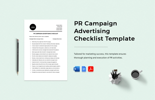 PR Campaign Advertising Checklist Template