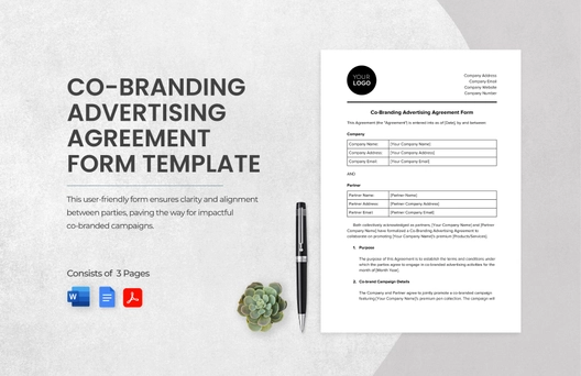 Co-Branding Advertising Agreement Form Template