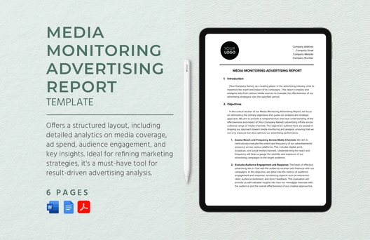 Media Monitoring Advertising Report Template