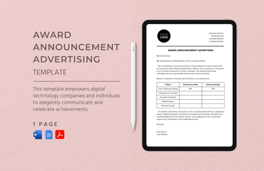 Award Announcement Advertising Template