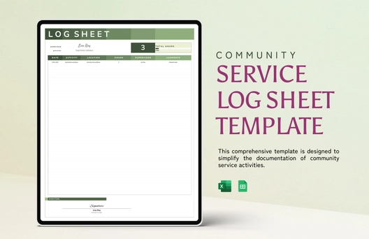 Community Service Log Sheet Template