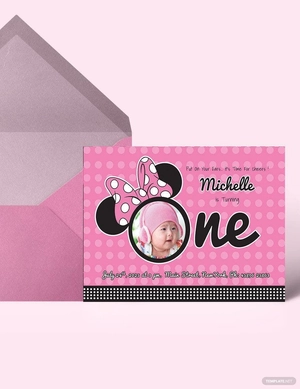 Wonderful Minnie Mouse Birthday Invitation Template