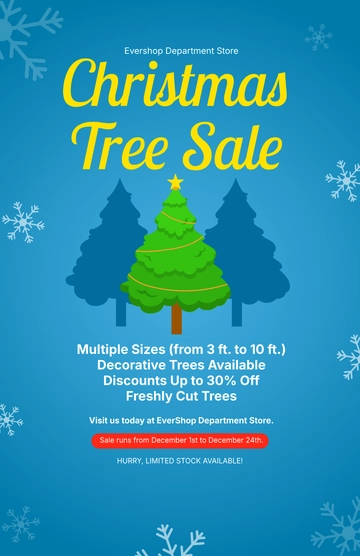 Free Christmas Tree Sale Template to Edit Online