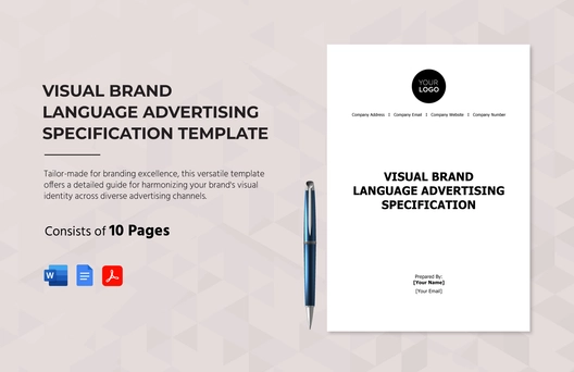 Visual Brand Language Advertising Specification Template