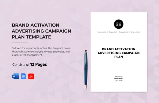 Brand Activation Advertising Campaign Plan Template