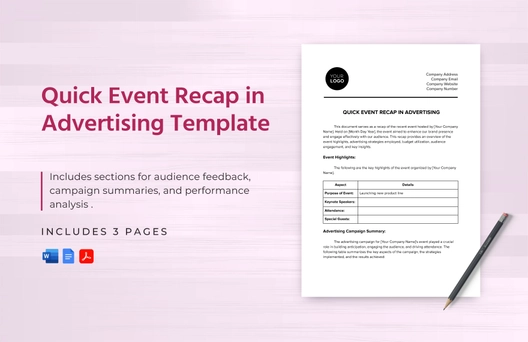 Quick Event Recap in Advertising Template