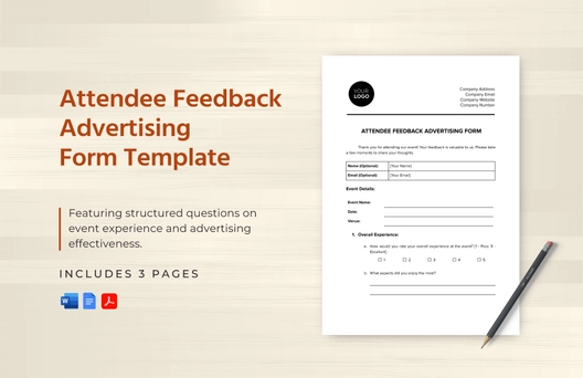 Attendee Feedback Advertising Form Template