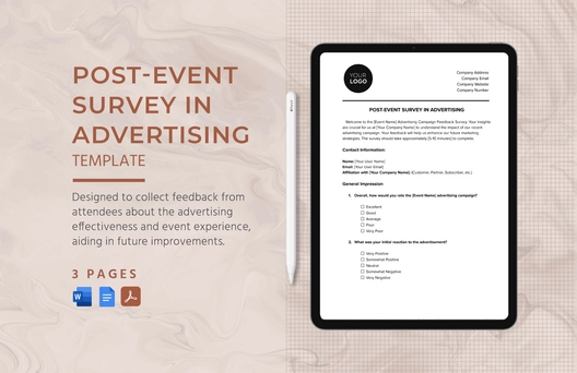 Post-Event Survey in Advertising Template