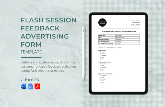 Flash Session Feedback Advertising Form Template