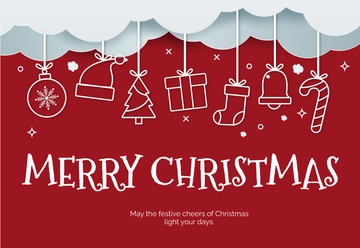 Free Red Merry Christmas Card Template to Edit Online
