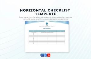 Horizontal Checklist Template