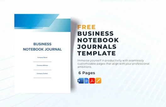 Business Notebook Journals Template