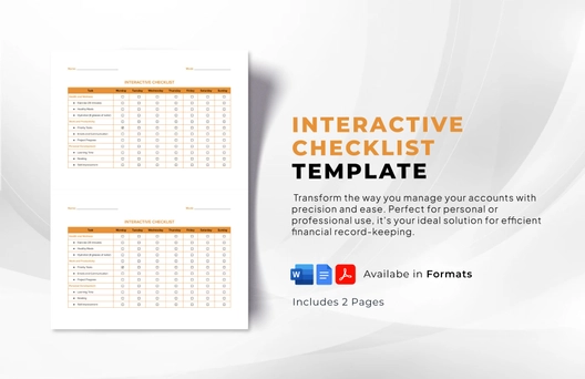 Interactive Checklist Template Interactive Checklist Template