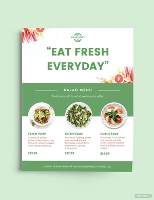 Salad Menu Flyer Template