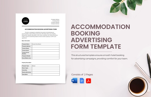 Accommodation Booking Advertising Form Template