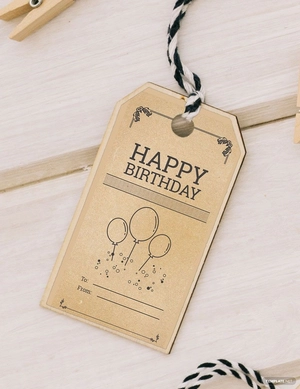 Vintage Birthday Tag Template