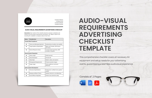 Audio-Visual Requirements Advertising Checklist Template