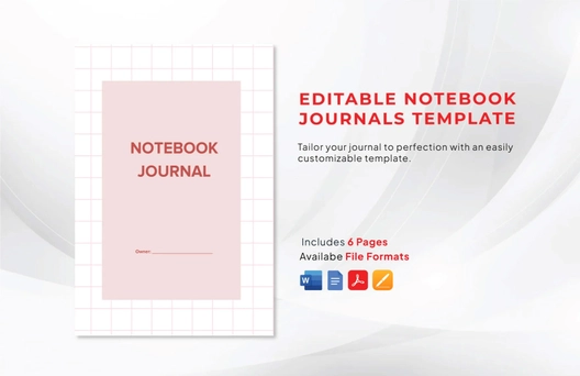 Editable Notebook Journals Template