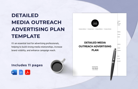 Detailed Media Outreach Advertising Plan Template