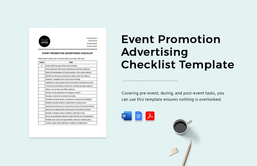 Event Promotion Advertising Checklist Template