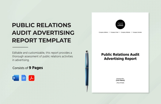 Public Relations Audit Advertising Report Template