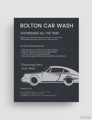 Chalkboard Car Wash Flyer Template