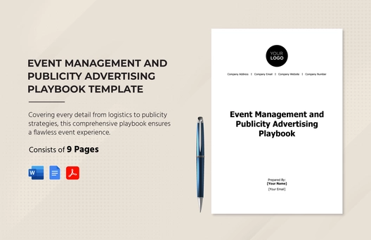Event Management and Publicity Advertising Playbook Template