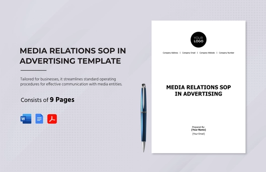 Media Relations SOP in Advertising Template